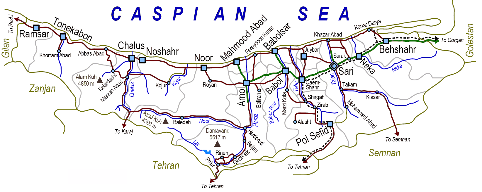 mazandaran_road_map
