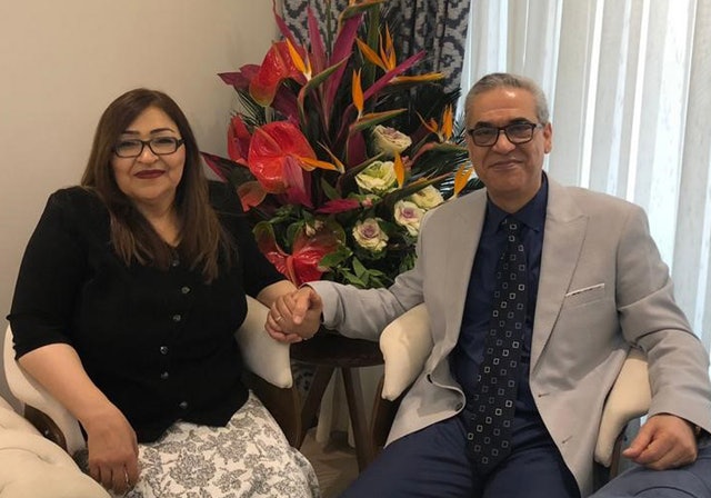 Afif Naeimi and his wife in Tehran earlier today
