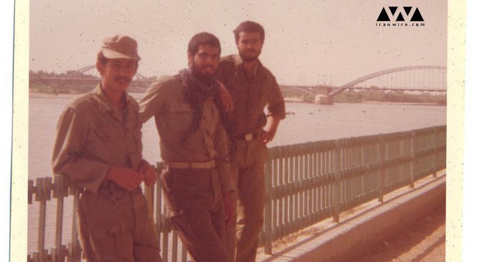  Behnam (left) with his comrades in arms during the Iran-Iraq war.   Behan’s mother, Mrs. Iran.