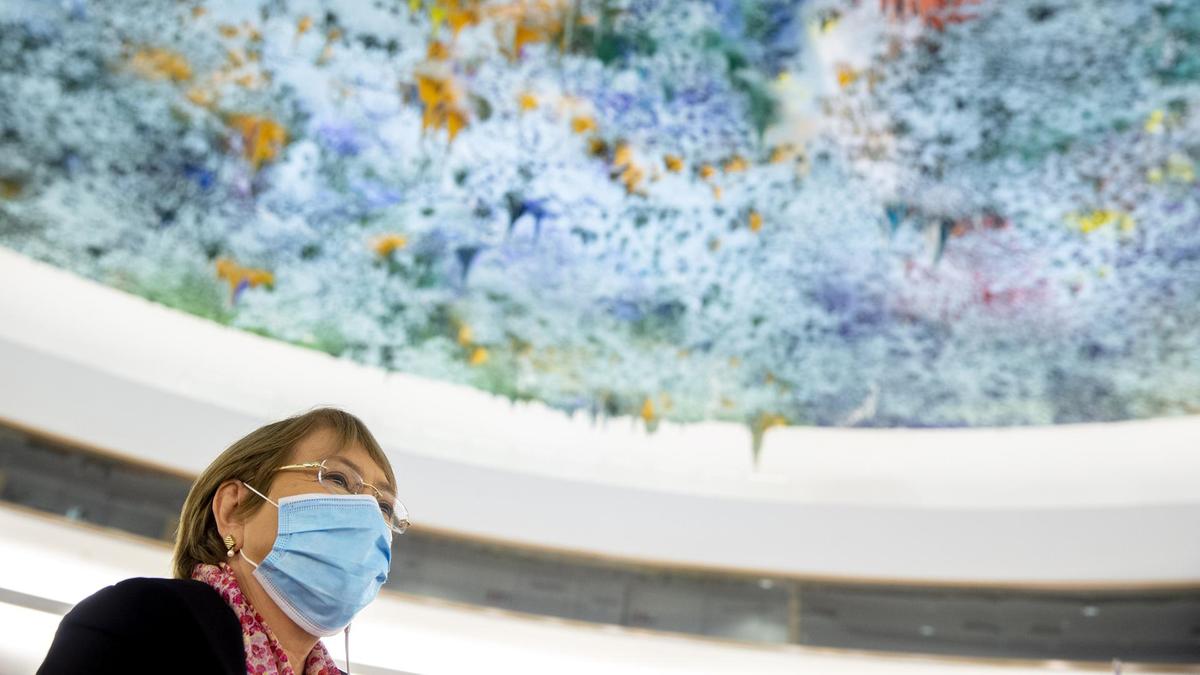 Michelle Bachelet, United Nations High Commissioner for Human Rights, in Geneva on September 1, 2020. EPA