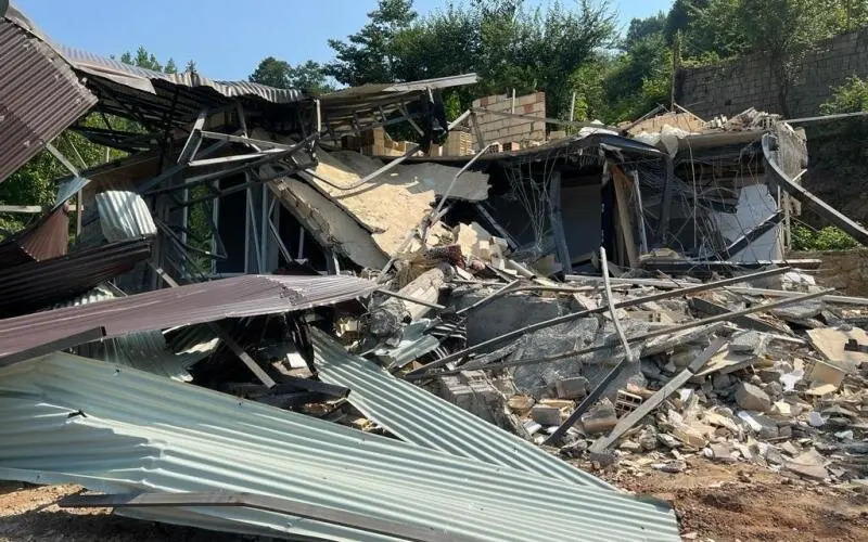 Damaged homes in Roshankouh, Iran. The village in Mazandaran Province, where Baha’i have lived for more than a century, was raided as part of a range of actions against the religious minority.Credit...Via Baha’i International Community