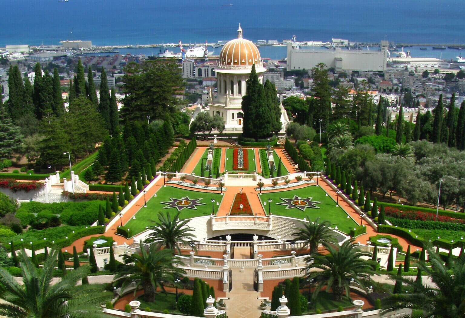 View of the Bahai Gardens terraces in Haifa IMAGE SOURCE: GETTY IMAGES