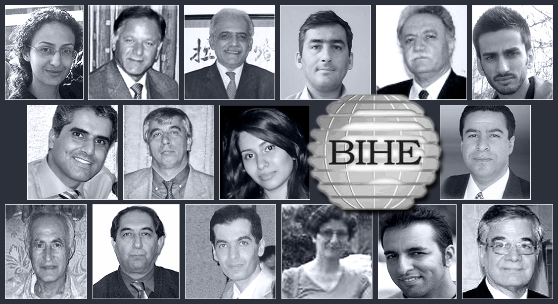 The 16 Baha'is detained after Iranian authorities raided homes associated with staff and faculty of the Baha'i Institute for Higher Education. One of them, Mr. Amir-Houshang Amirtabar – pictured bottom left – has now been released.