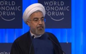 Iranian President Hassan Rouhani Photo: SCREENSHOT DAVOS WORLD ECONOMIC FORUM