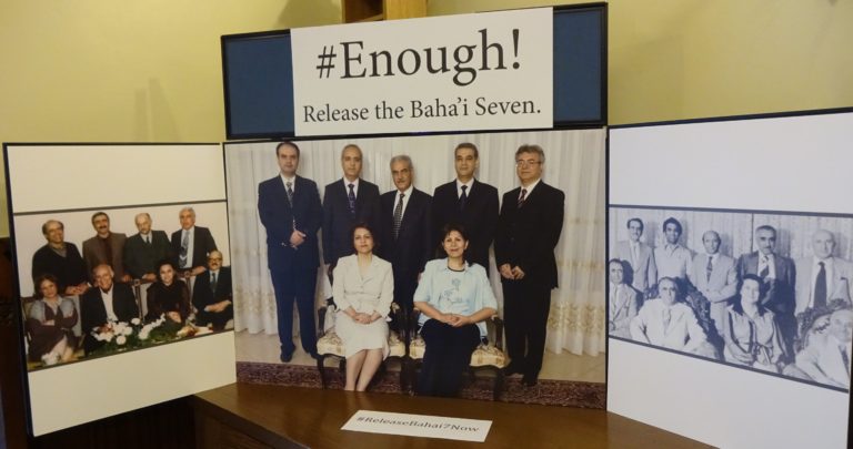 Photo-display-of-the-Bahai-seven-centre-the-Bahai-leaders-who-were-executed-left-and-those-that-disappeared-right-768x405