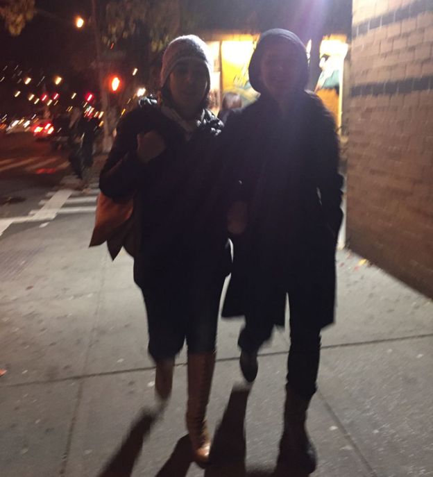 Shirin (right) and a friend in New York