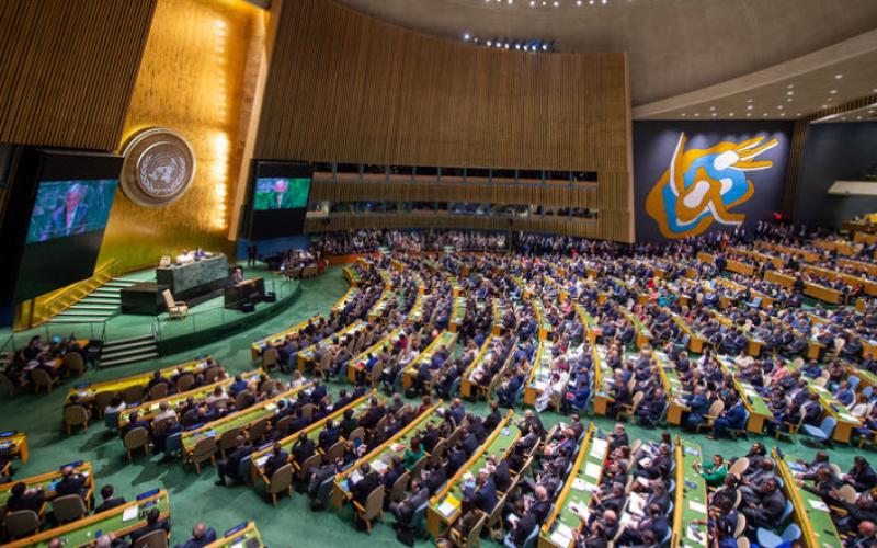 The United Nations General Assembly hall. Photo credit: nato.int