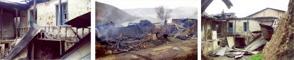 Homes of Baha'i from Ivel set on fire by unknown arsonists in May 2007.