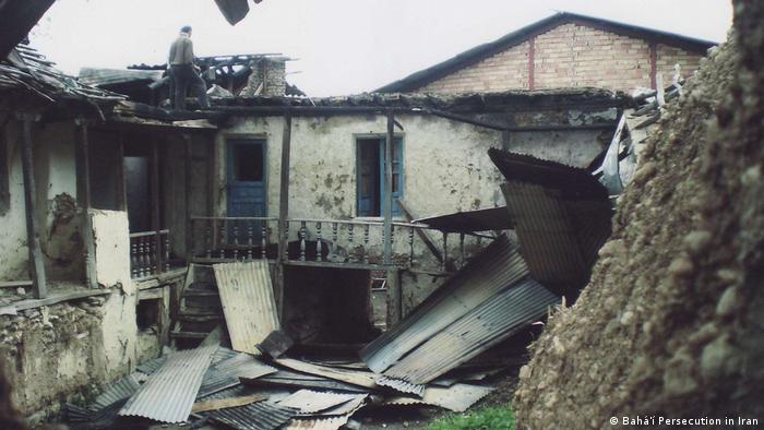 The targeted persecution of the Baha'i has seen homes like this one destroyed