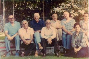 Kamran Samimi, third from left, with other members of the National Spiritual Assembly of the Baha’is of Iran, in an undated photo. Everyone in the photo was executed by the Iranian government in Dec. 1981, except for Guiti Vahid, far right. Photo courtesy of James Samimi Farr