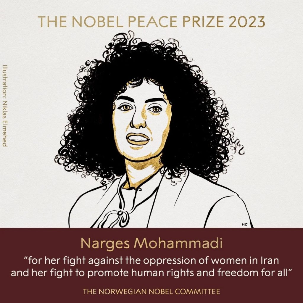 Baha’i Community Congratulates Narges Mohammadi on the 2023 Nobel Peace